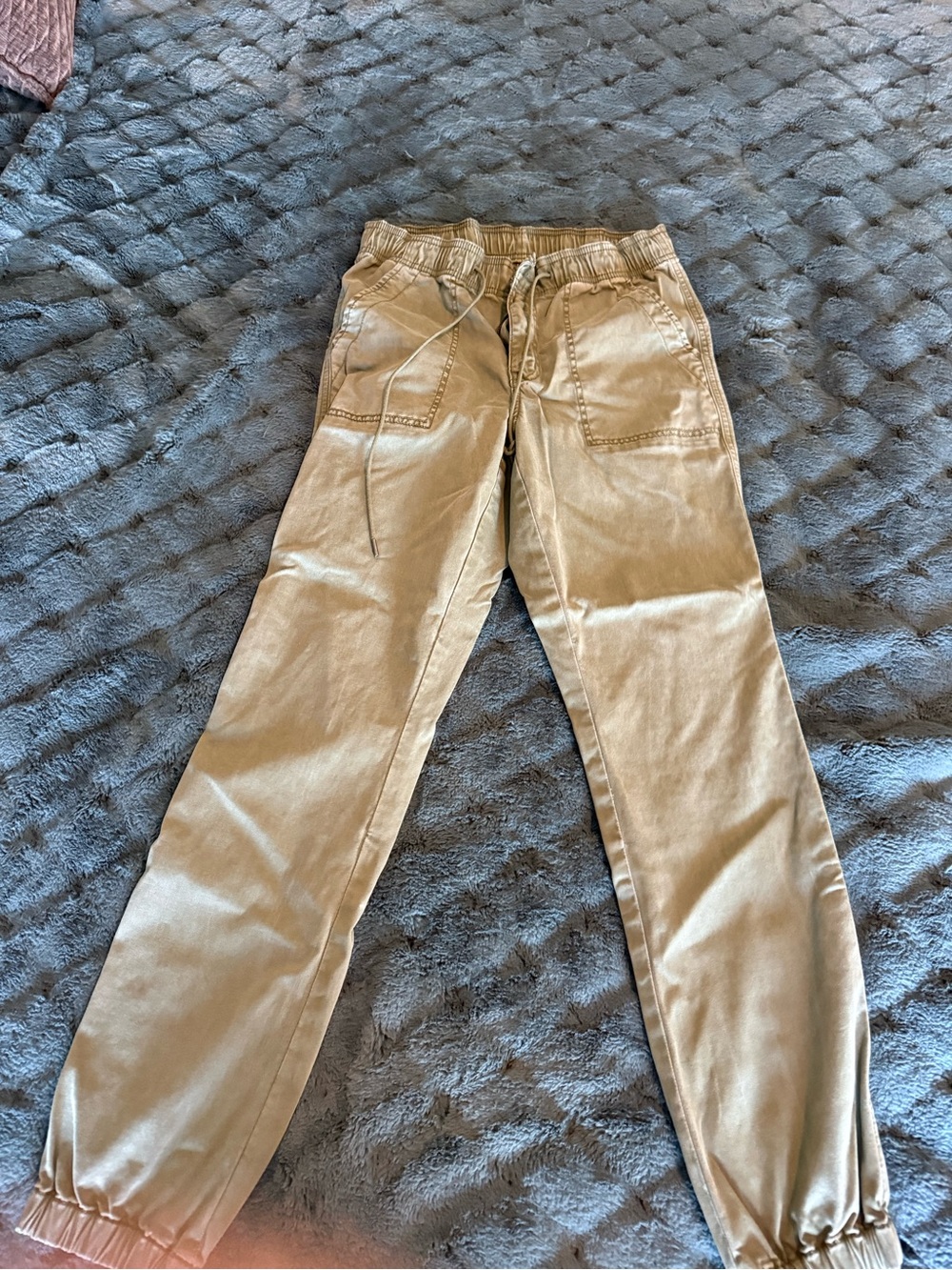Tan Drawstring Jogger Pants